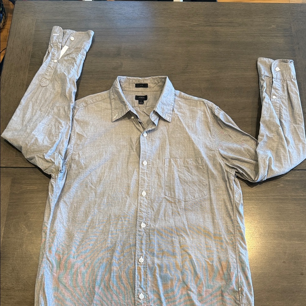 J. Crew Light Gray Casual Button-Down Shirt